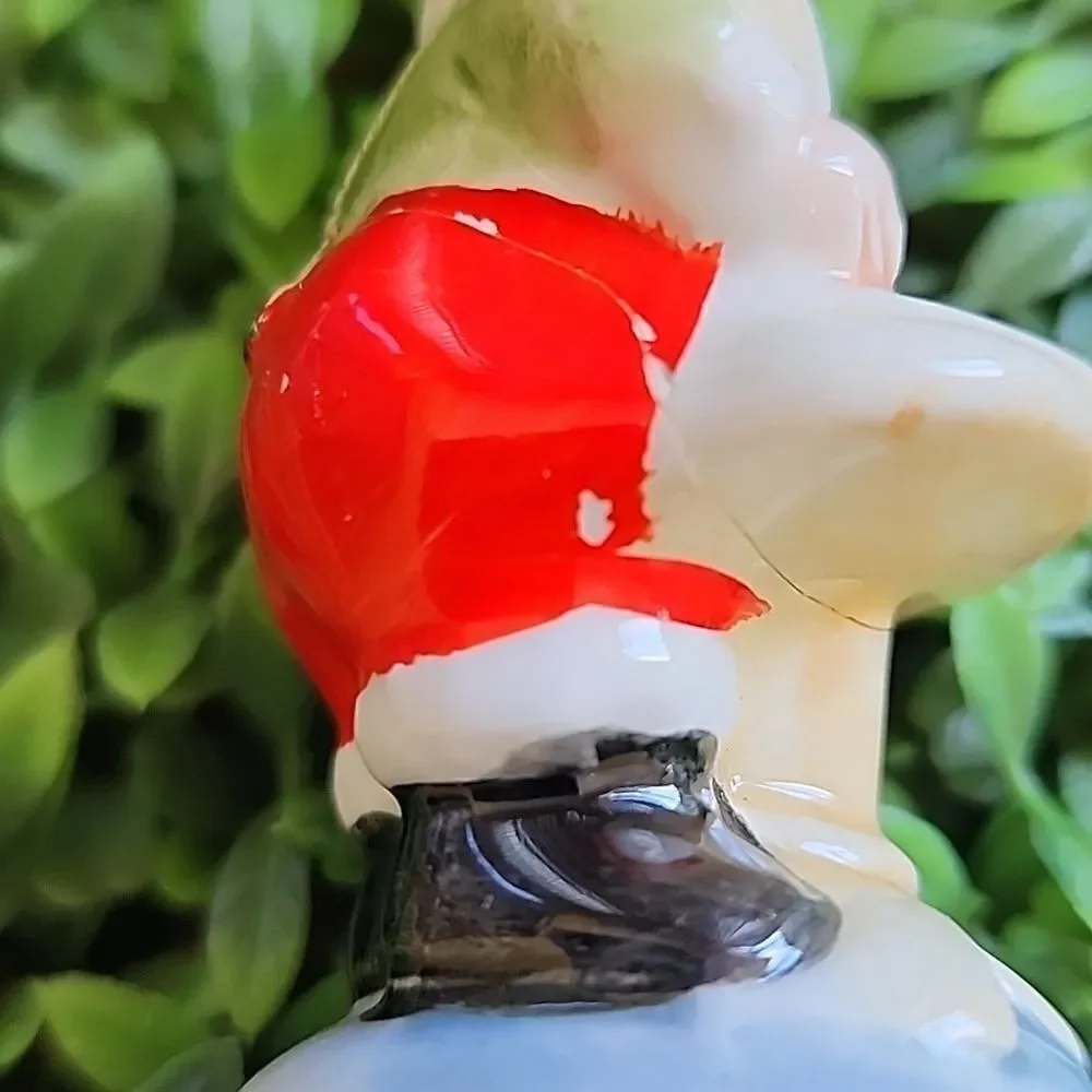 Vintage Chippy Paint Santa Ornament Japan Checking His List